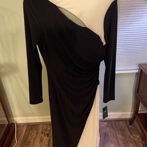 Ralph Lauren Asymmetrical Black and White Dress